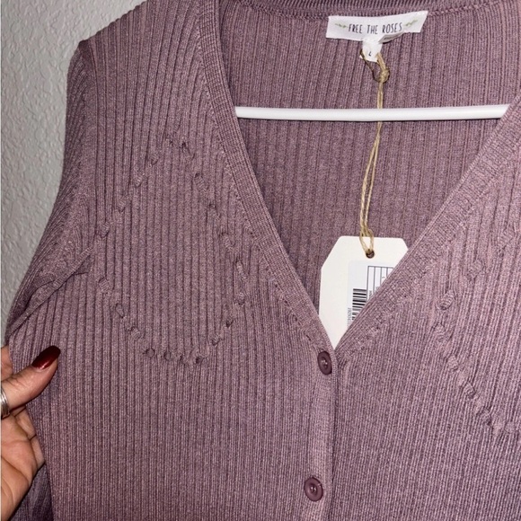 Free The Roses Button Up Corset Detail Knit Dress - Picture 3 of 4